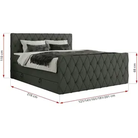 Möbel Kraft Miren King Duo 200 x 200 cm H3 Grau