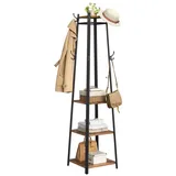 VASAGLE Kleiderständer LCR80X braun Metall 8 Haken 43,0 x 180,0 cm