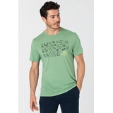 SUPER.NATURAL Print-Shirt Merino T-Shirt M DONT GET LOST TEE geruchshemmender Merino-Materialmix grün M