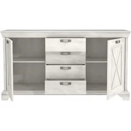 Forte Highboard 178 x 95,9 x 48,2 cm Beige / Weiß