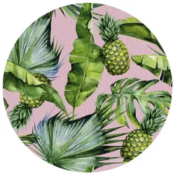 mySPOTTI Tischset »Palmira«, rund, Kunstleder, rosa/grün - bunt
