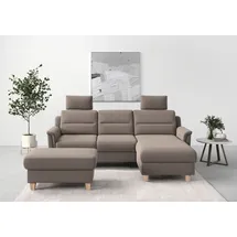 sit&more Ecksofa SIT & MORE "Farö L-Form", grau (taupe), B:234cm H:90cm T:168cm, Sofas, Ecksofa, inklusive Federkern, wahlweise mit Bettfunktion und Bettkasten