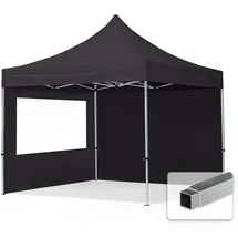 TOOLPORT Faltpavillon Economy 3 x 3 m inkl. 2 Seitenteile schwarz 59015