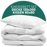 KNERST KNERST® Kinder Bettdecke Set mit Kissen - Kinder Bettdecken Set für kuschelig, weiche Träume - Größe: Decke 135x200 cm / Kissen 80x80 cm