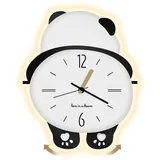 Designs Panda Wanduhr, Wanduhr Groß Wanduhr Ohne Tickgeräusche, Modern Küchenuhr Wanduhr Mit LED Leuchtende, Beweglichen Zahnrädern Quarz Wanduhr, Vintage Retro Schwarz Romische Zahlen Uhr (LED, 25CM)