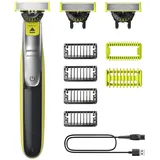 Philips OneBlade 360 Face & Body - Elektrischer Bartschneider, Rasierer und Bodygroomer zum Trimmen, Stylen und Rasierern, 3x 360 Klingen, 4x Trimmaufsätze (1,2,3,5mm), 2x Körperaufsätze, QP2834/31