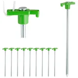 Relaxdays Felsbodenhering 10er Set, Grün,Silber