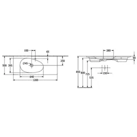 Villeroy & Boch Antao Schrankwaschtisch 120 x 50 cm (4A77L2R1)