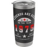 1975 Vintage Retro Geburtstag Legendärer Jahrgang Doppelwandiger Edelstahl-Thermobecher