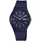 Q&Q Unisex - Uhr Silikonarmband Datumsanzeige Dornschließe 10 Bar (dunkelblau)