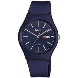Q&Q Unisex - Uhr Silikonarmband Datumsanzeige Dornschließe 10 Bar (dunkelblau)