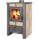 ProTermo Alpina G Beige Kaminofen mit Schamottstein - 8 kW Heizleistung - Kaminofen Holzofen mit Sichtfenster, Bauart 1