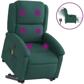 vidaXL Massagesessel Elektrisch 86,5 x 99,5 x 86,5 cm Dunkelgrün mit Aufstehhilfe