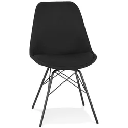 Kadima Design Polsterstuhl | Esszimmerstuhl Stoffbezug & Metallgestell | Schwarz | Ergonomischer Konferenzstuhl Gepolstert | 120kg Belastbar | Silaxo