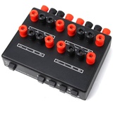 Fozriybefy Mini 2-IN-4-OUT Stereo-Audio-Wahlschalter, Verstärker-Umschaltbox, Lautsprecher-Splitter SP-24B, Lautsprecher-Wahlbox, Langlebig, Einfache Installation, Einfach zu Bedienen