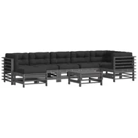 vidaXL 8-tlg Garten-Lounge-Set mit Kissen Grau Kiefernholz Modell 7