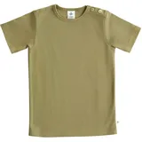 Leela Cotton Baby Kinder Kurzarm T-Shirt Bio-Baumwolle GOTS Shirt Jungen Mädchen Gr. 50 bis 128 (98/104, Oliv) - 98-104