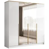 lookway Drehtürenschrank AURORA 200 x 213 x 57 cm Hochglanz Weiß