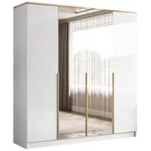 lookway Drehtürenschrank AURORA 200 x 213 x 57 cm Hochglanz Weiß