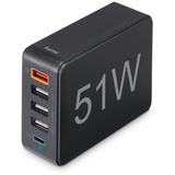 Hama Schnellladegerät 5 Ports 1x QC 3.0 3x USB-A 1x USB-C PD 51W schwarz