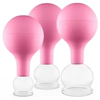 PULOX Schröpfgläser aus Echtglas 3 Stück. diverse Größen klein Pink 3 St