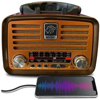Retoo Nostalgie Retro Radio Bluetooth FM Vintage Kofferradio Küchenradio Küchen-Radio braun