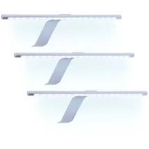 Kalb Material Für Möbel LED Kleiderschrankleuchte Aufbauleuchte Schrankbeleuchtung Regalbeleuchtung, Setgröße:3er SET, Lichtfarbe:tageslichtweiss, Schalter:mit Fußschalter