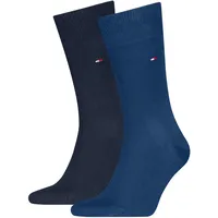 Socken TOMMY HILFIGER "TH MEN SOCK CLASSIC 2P", Herren, Gr. 43-46, ocean blau, Baumwollmischung, normal, Socken Socken, Mit eingestricktem Flag-Logo