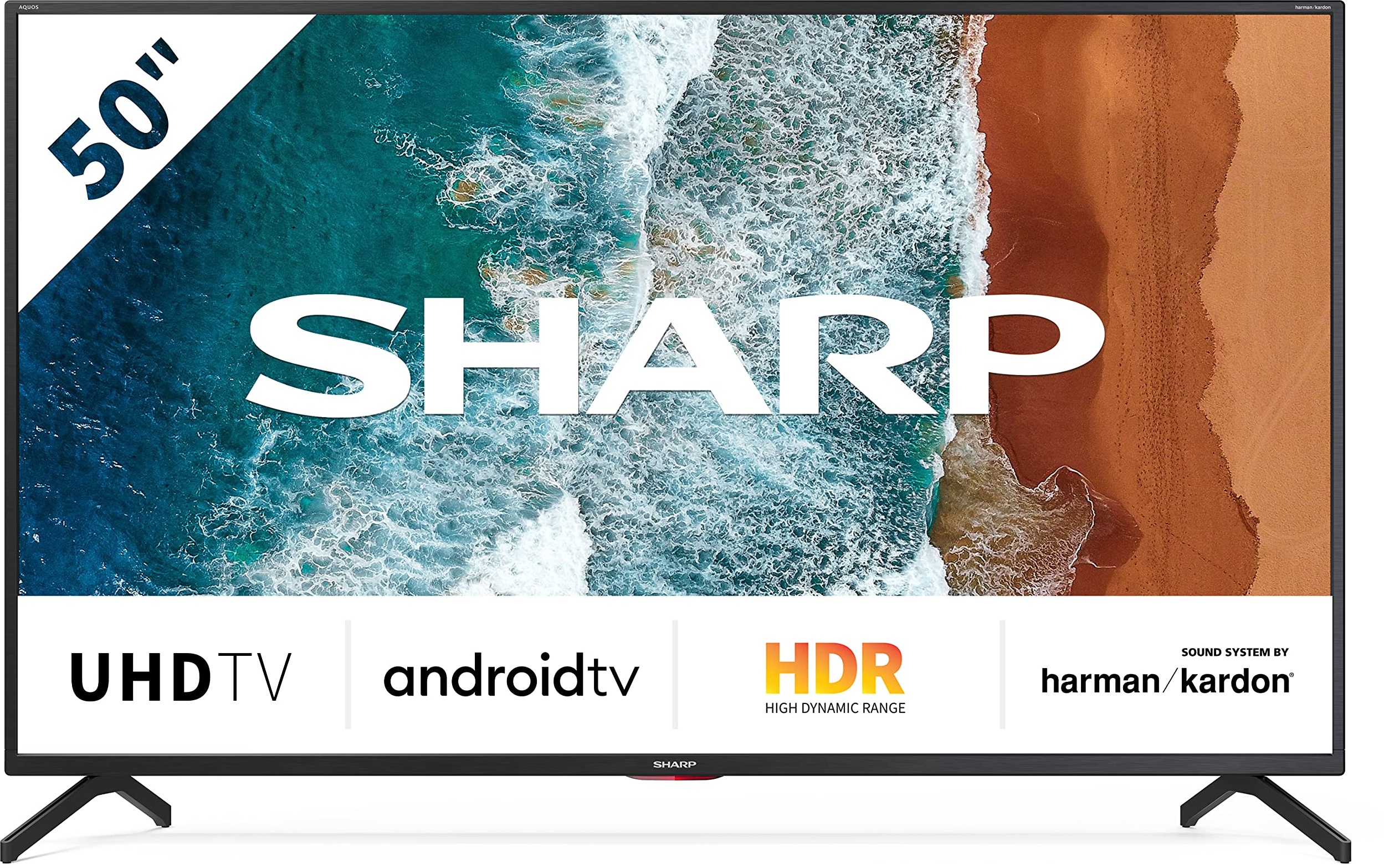 SHARP 50BN6EA Android TV 126 cm (50 Zoll) 4K Ultra HD LED Fernseher (Smart TV, Harman Kardon, Dolby Atmos)
