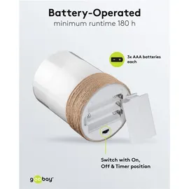 goobay LED Echtwachs-Kerzen 3er Set 10-15 x 7,5 cm weiß