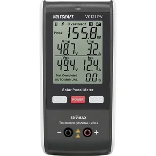 VOLTCRAFT VC121 PV Solar-Panel-Messgerät bis 800 W Anzeige Strom Spannung Leistung Kurzschluss