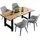 SalesFever Essgruppe "Esszimmerausstattung aus Holz und Metall", grau (natur, hellgrau, schwarz, hellgrau, schwarz), Samt, 160,85, Massivholz, Metall, Polyester, Sitzmöbel-Sets, Essgruppe
