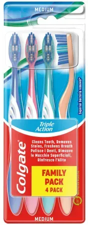Colgate Triple Action Zahnbürste Medium 4 Stück