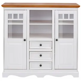 OTTO home Highboard 132 cm Gelb / Weiß