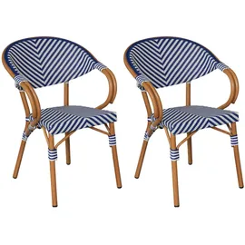 Mobili Rebecca Gartenstuhl 57 x 57 x 84 cm blau 2 St.