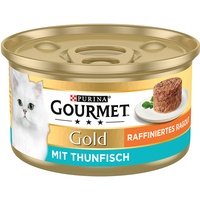 12 x 85g Raffiniertes Ragout Thunfisch Gourmet Gold Katzenfutter nass