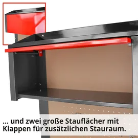 Hecht Werkbank Stahl 2091 grau 4 Schubladen