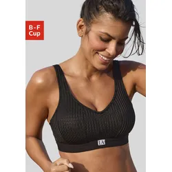 Sport-BH LASCANA ACTIVE, Damen, Gr. 75, Cup E, schwarz, Netz, Obermaterial: 74% Polyamid, 14% Elasthan, 12% Polyester (COOLMAX), sportlich, BHs, für Sportarten mit mittlerer Belastbarkeit