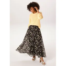 Aniston CASUAL Maxirock Damen Floral Gelb/Grün/Orange/Rosa 34