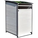 Mülltonnenverkleidung grau Einzelbox 2x 120L oder 240L Gartenbox Zinkdach - Grau