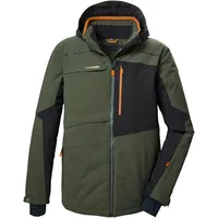 KILLTEC Herren Skijacke/Funktionsjacke mit abzippbarer Kapuze und Schneefang KSW 71 MN SKI JCKT, dark moss, M,