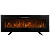 Elektrokamin Elektrischer Wandkamin Einbau LED Kamin Elektroheizung 152cm 950W 1850W Zeitschaltuhr Fernbedienung Einstellbare Helligkeit Kieselsteine Kristall Holzfeuer-Effekt 3D-Flammen 15-35 Grad