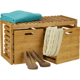 Relaxdays Schuhbank 10024979_0 braun Holz 80,0 cm