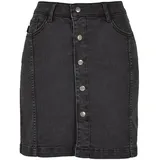 URBAN CLASSICS Organic Stretch Button Denim Jeansrock Black Washed 32