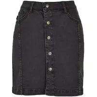 URBAN CLASSICS Organic Stretch Button Denim Jeansrock Black Washed 32