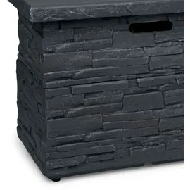 Blumfeldt Anafi Gas-Feuerstelle, 40.000BTU/13kW, Abdeckung, Edelstahlbrenner, Heizstrahler & Feuerstellen, dunkelgrau