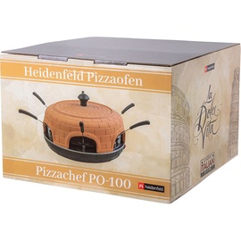 Heidenfeld Kitchen & Cooking Heidenfeld Mini-Pizzaofen Pizzachef, Pizzadom für 6 Personen, Terrakotta-Kuppel, 1.100 Watt