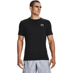 T-Shirt UNDER ARMOUR "T-Shirt HeatGear Passgenau", Herren, Gr. XXL, schwarz, Web, Obermaterial: 90% Polyester, 10% Elasthan, unifarben, sportlich, Rundhals, Kurzarm Raglanärmel eingefasste Kante, Shirts