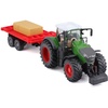 »Farmland, Fendt 1050 Vario mit Heuballen-Anhänger: Spielzeugtraktor mit Schwungrad-Antrieb, abnehmbare Fahrerkabine, ab 3 Jahren, grün