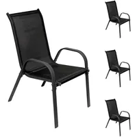 INDA-EXCLUSIV 4 Stück Stapelsessel kd Metall - Textilen schwarz-DMC330880-4